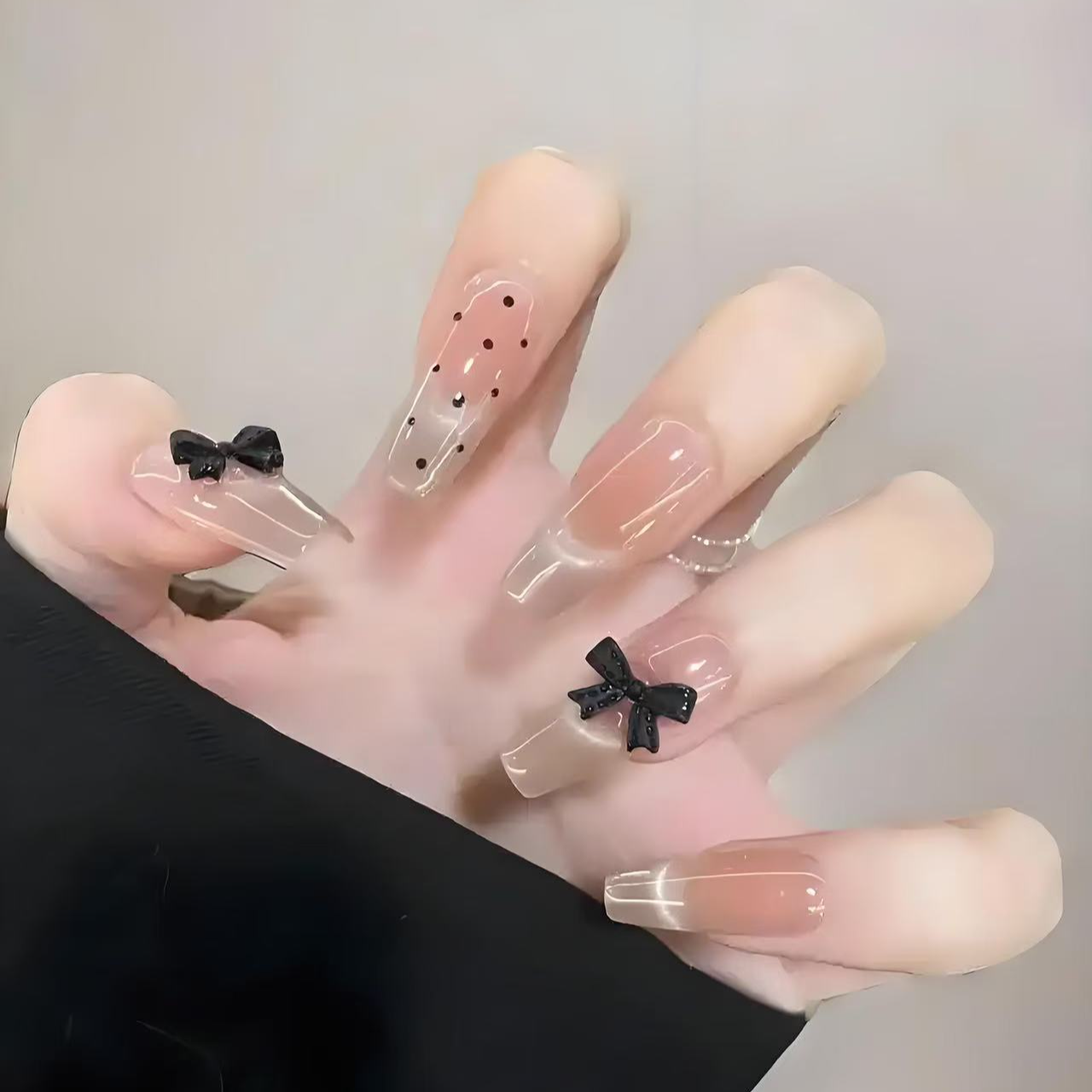 喜玺手工穿戴甲默认微瑕裸色简约ins