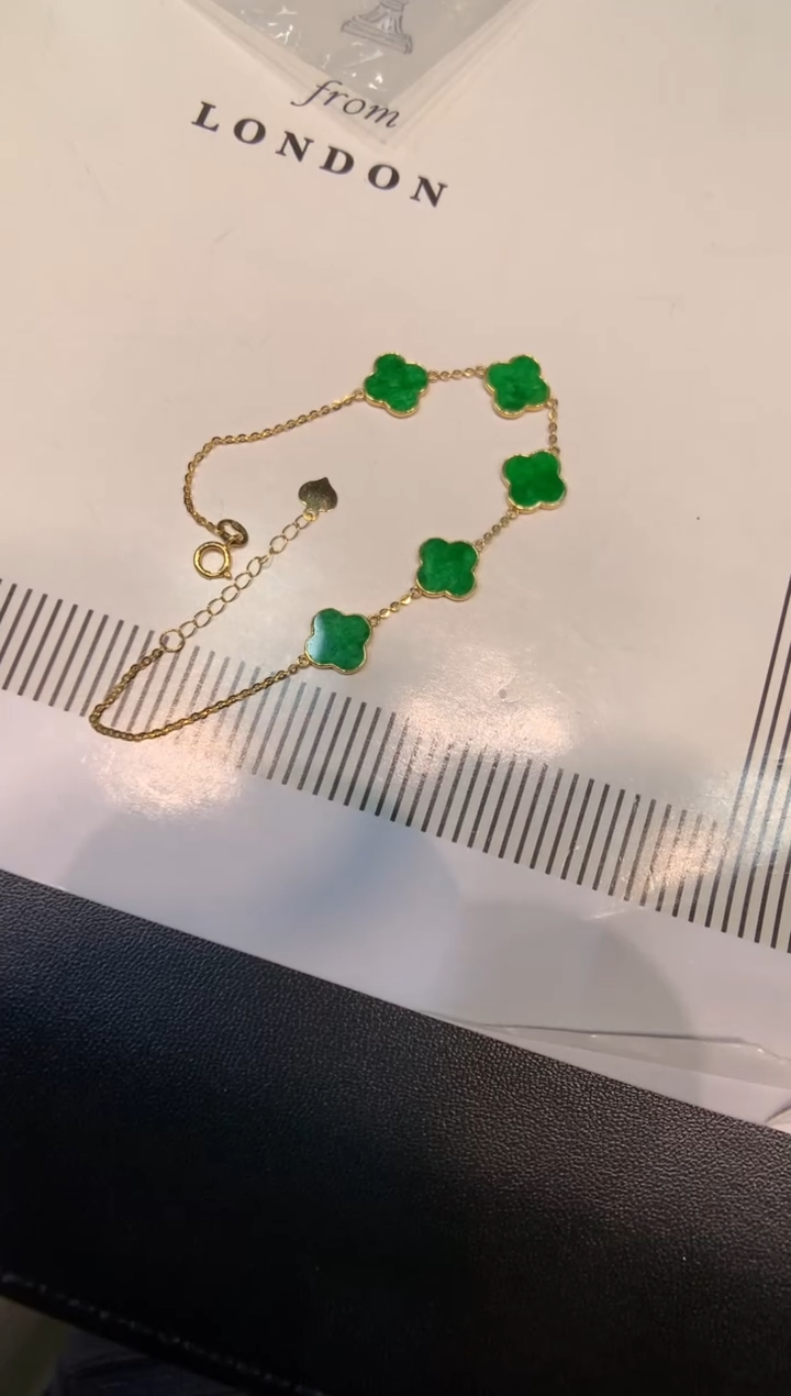 18K金镶嵌手链翡翠手链