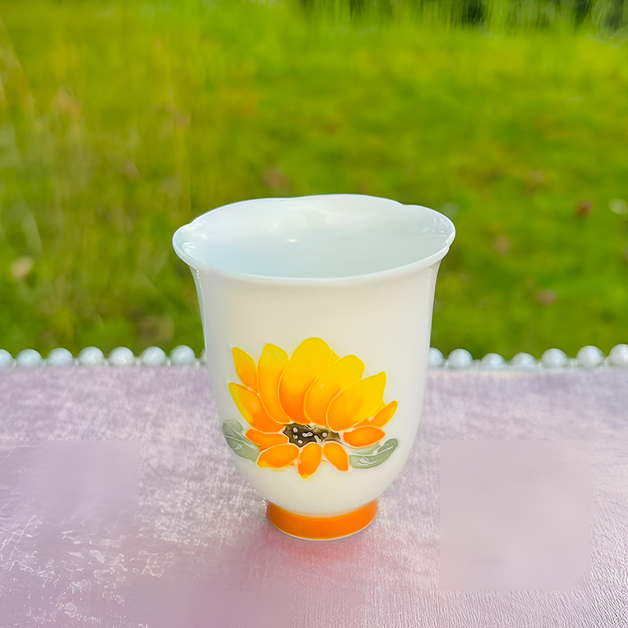 【时熙】立体手绘向日葵茶杯陶瓷主人杯精致个人单杯品茗杯家用茶具