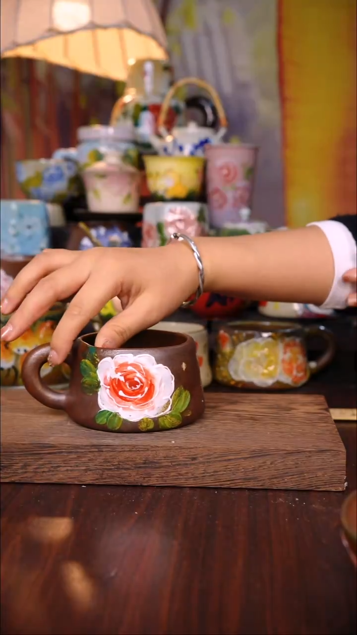 杯子陶泥垚手作 景德镇手工手绘陶瓷器物