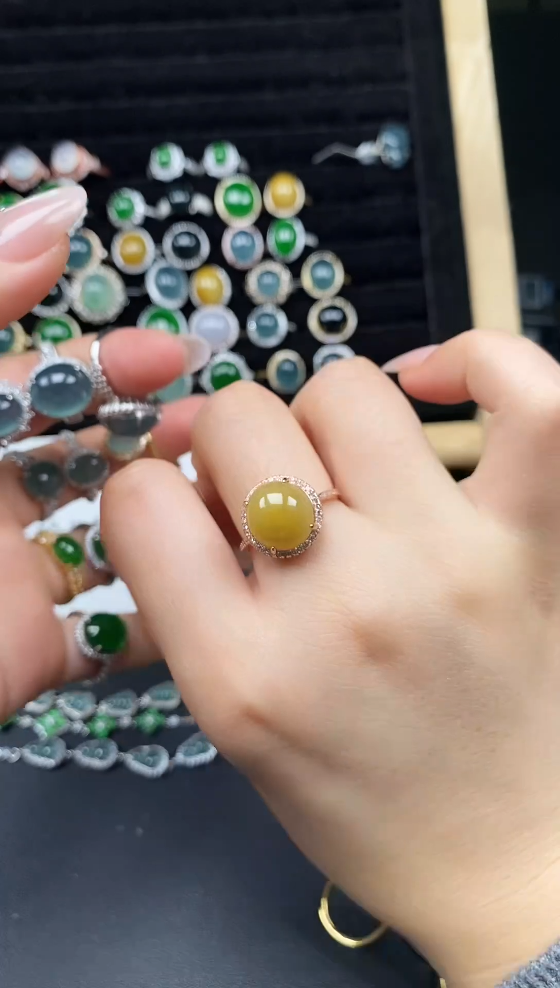 银S925镶嵌戒指翡翠111