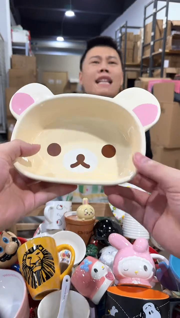 瓷片原盒熊妹深碗 