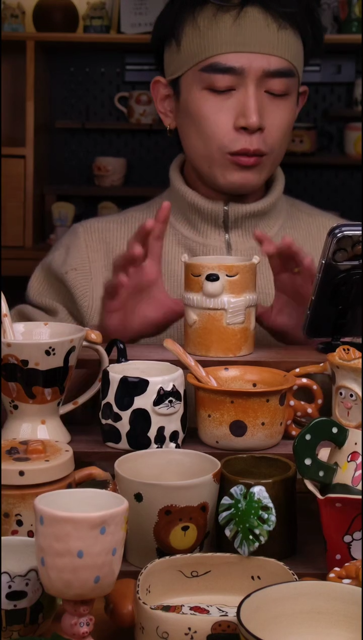 杯子陶景德镇可爱设计师款陶瓷