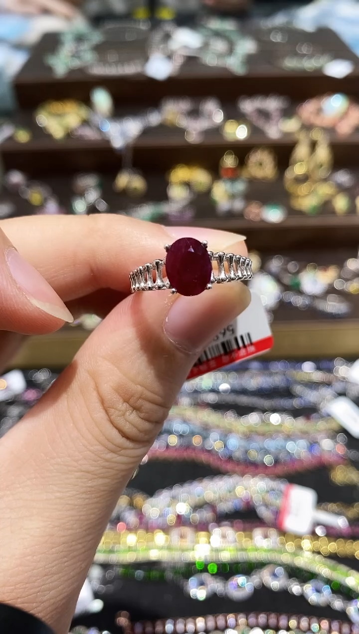 【闪购商品】红宝石戒指银S925镶嵌戒指