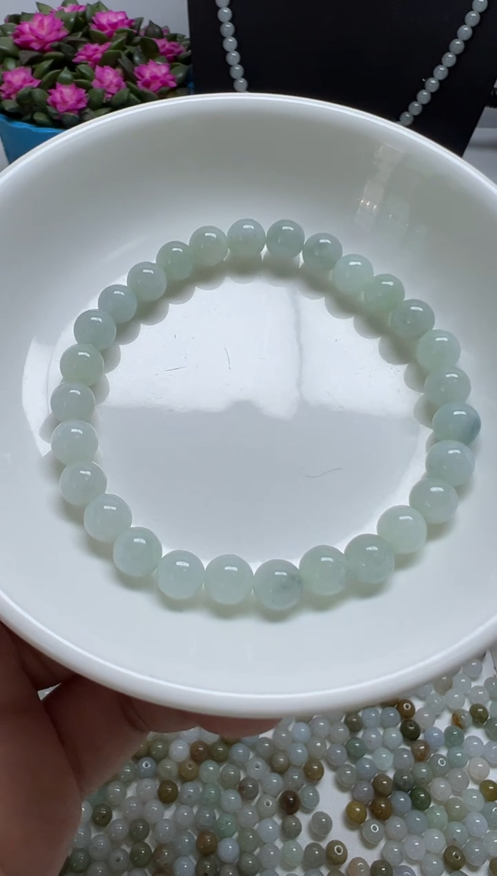 散珠翡翠纯天然缅甸A货翡翠卡7，25颗