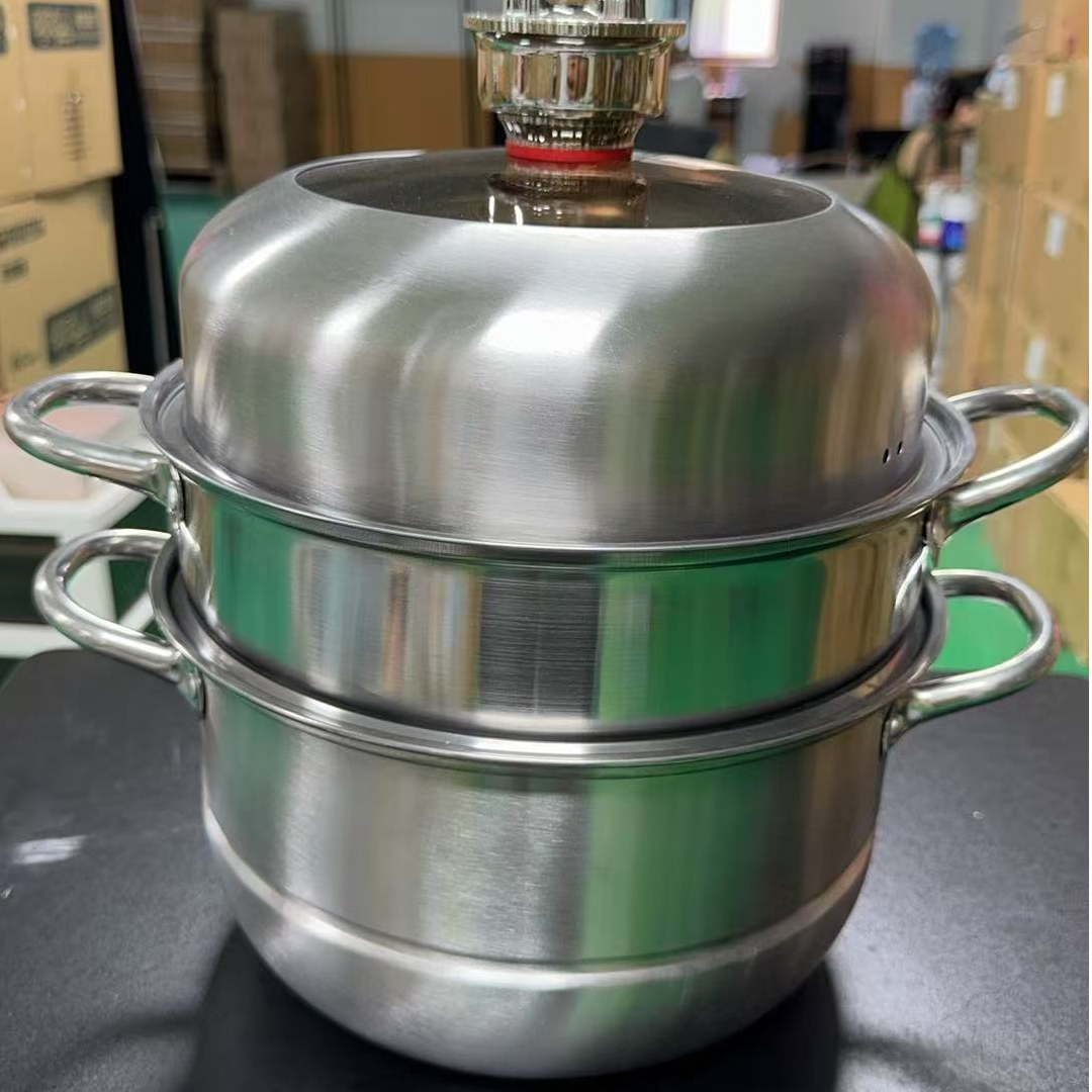 三层蒸锅 不锈钢家用蒸锅 款式随机XZC