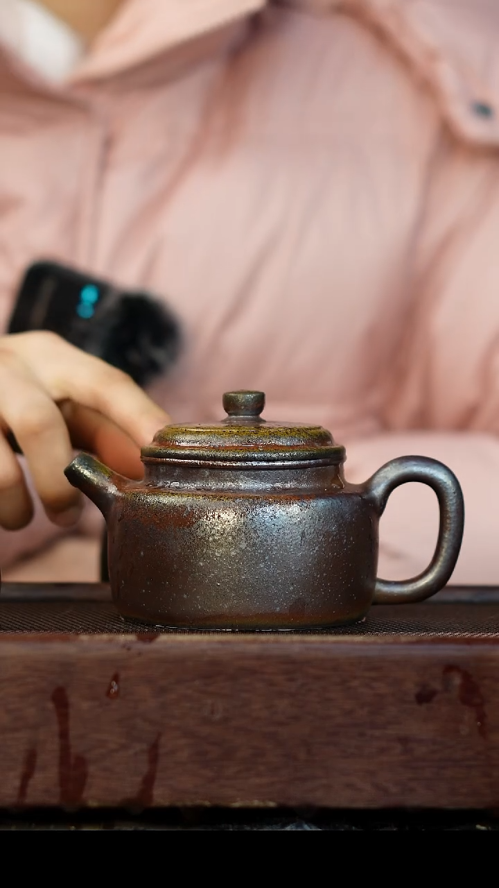 茶壶紫砂柴烧紫砂 天青德钟240cc