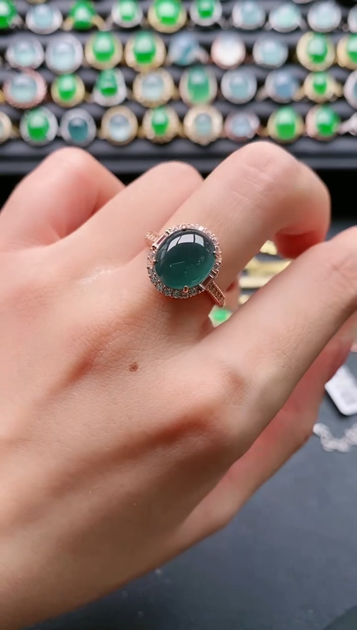 【闪购商品】翡翠戒指银S925镶嵌1111111