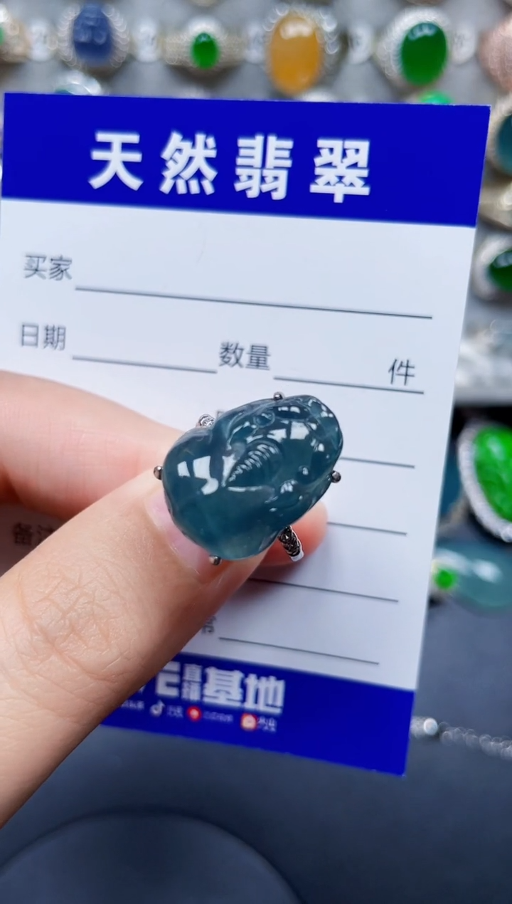 银S925镶嵌戒指翡翠81