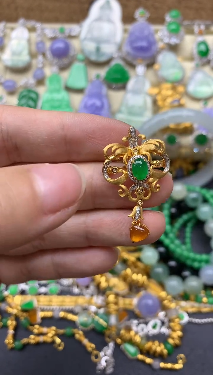 【闪购商品】翡翠颈饰18K金镶嵌411-中国好珍宝