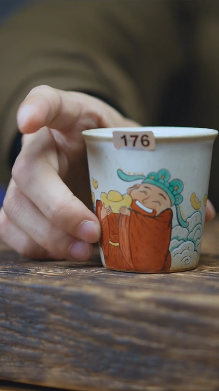【闪购商品】176景德镇手绘小财神杯