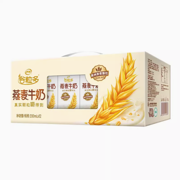 【10月产】伊利谷粒多颗粒燕麦牛奶(200ml*12盒)早餐必备营养奶学生奶营养饮品