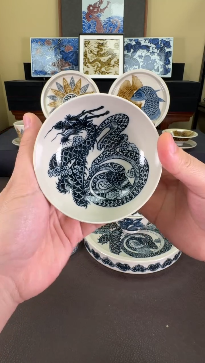 【闪购商品】二号釉龙蛇纹普洱杯