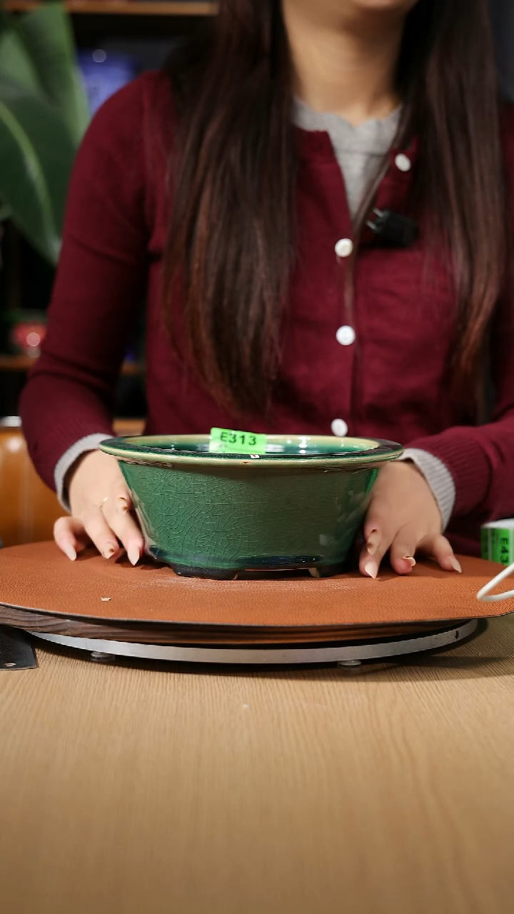 【石湾花盆】8寸四脚反口圆盆313 微瑕 