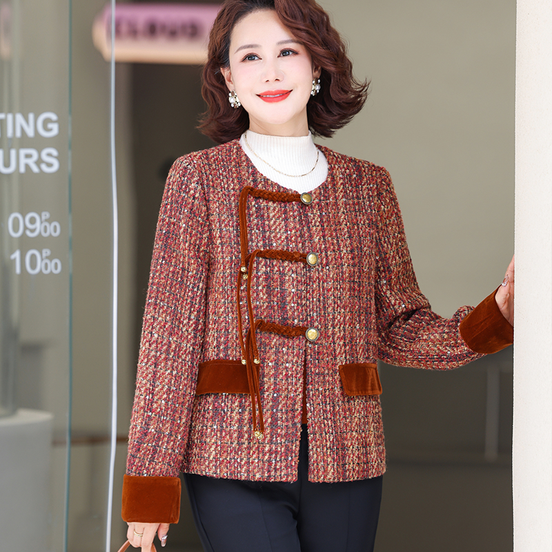 妈妈装春秋季新款休闲短外套中老年人女装40到50岁洋气时髦上衣服