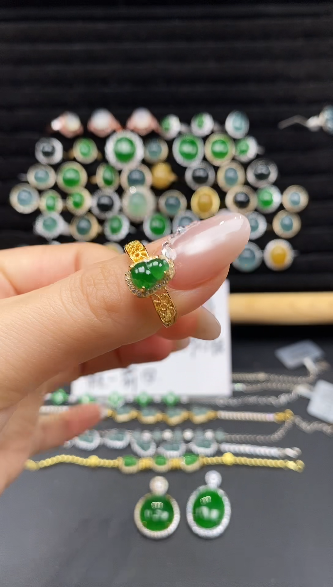 银S925镶嵌戒指翡翠111
