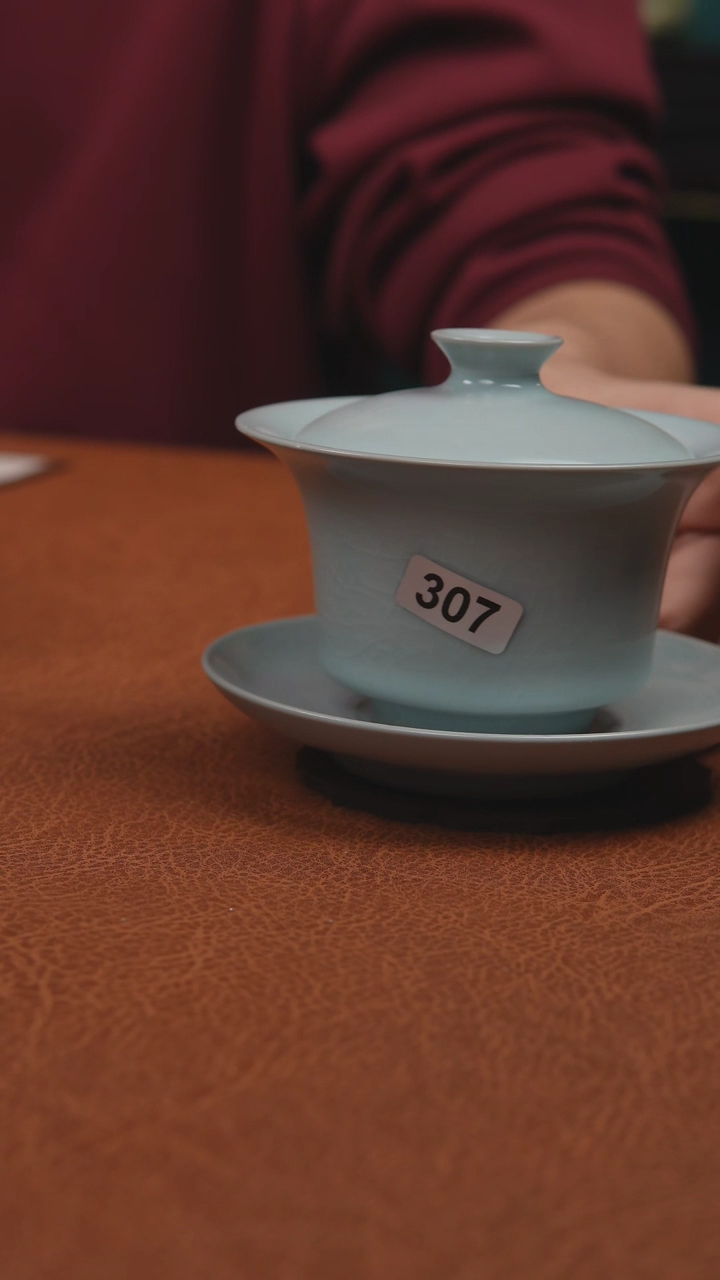 【闪购商品】杯汝州原产地原矿釉月白大马蹄盖碗