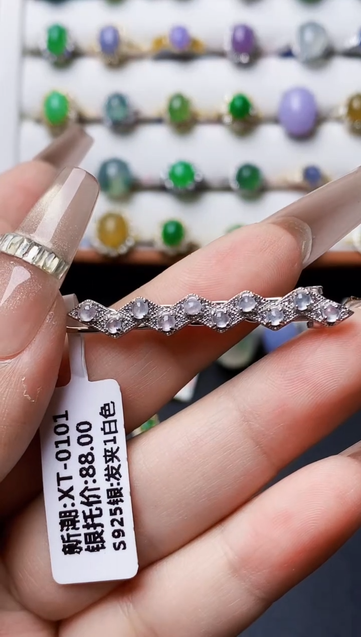 银S925镶嵌戒指翡翠0530