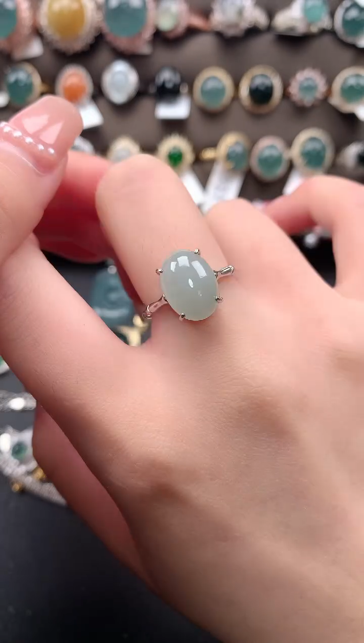 【闪购商品】翡翠戒指银S925镶嵌52141