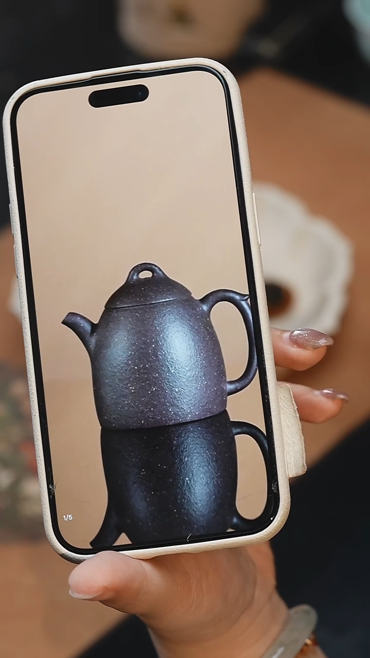 紫砂茶宠紫砂秦权天青100c