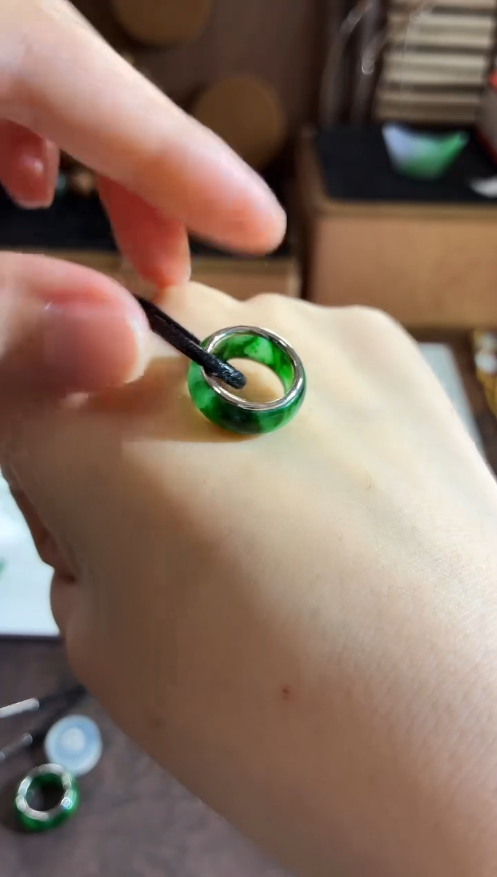 吊坠(不含链)18K金镶嵌翡翠吊坠