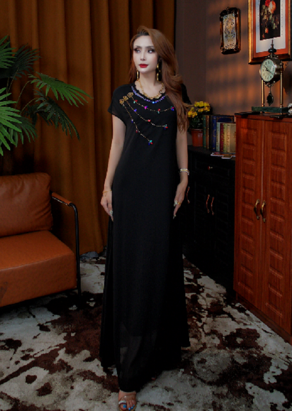 古尔邦节新款洋气时尚重工连衣裙00-73