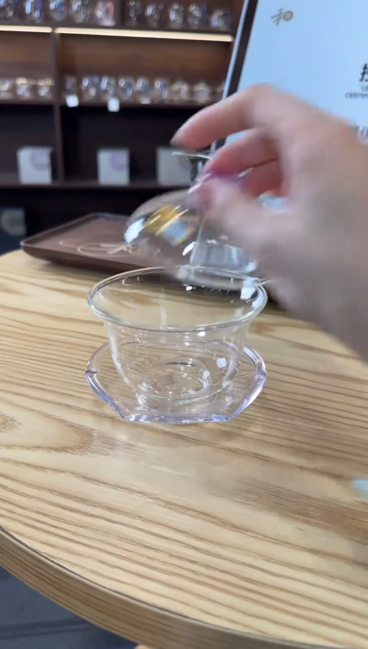 禾器禅语盖碗浅紫色