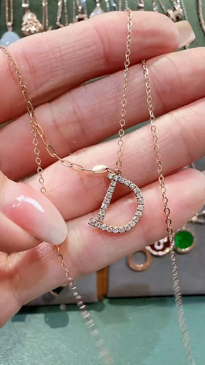 【闪购商品】天然钻石套链18K金镶嵌18K金钻石D套链