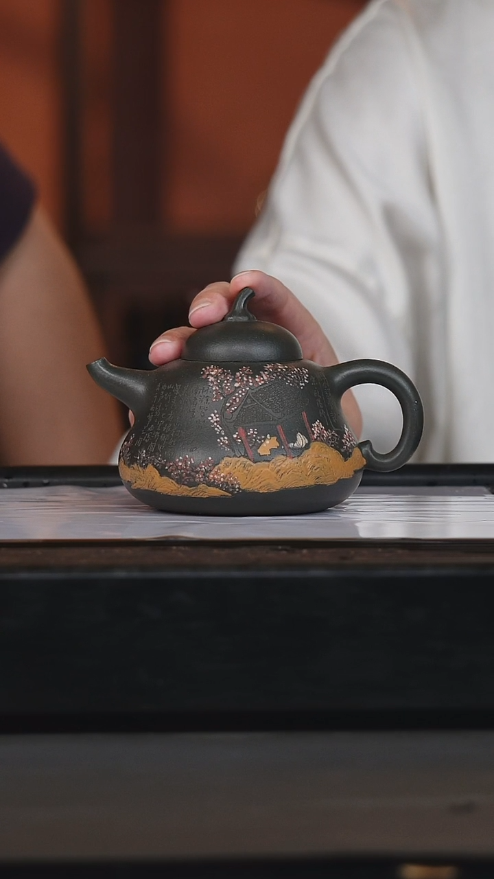 茶壶紫砂陈晔墨绿曼生葫芦