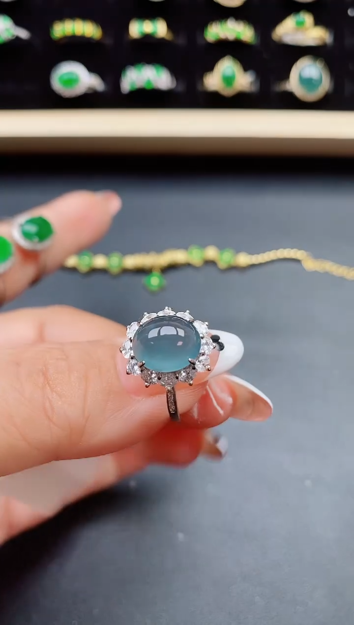 【闪购商品】翡翠银S925镶嵌戒指5085580