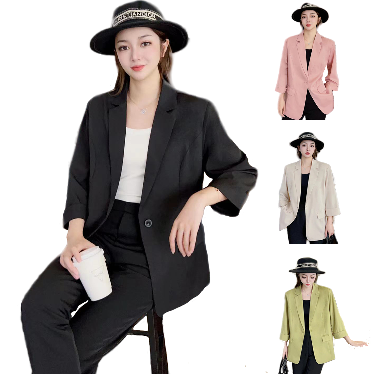 女西装外套2025新款年七分袖新款韩版夏季休闲显瘦外套