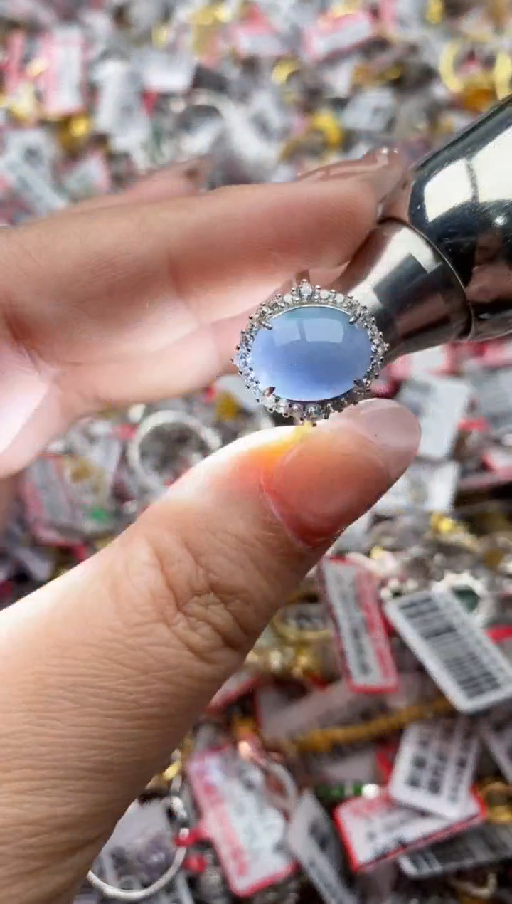 【闪购商品】翡翠戒指银S925镶嵌55555--6