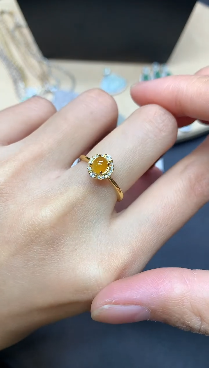 【闪购商品】翡翠戒指银S925镶嵌蛋面【无服务费】