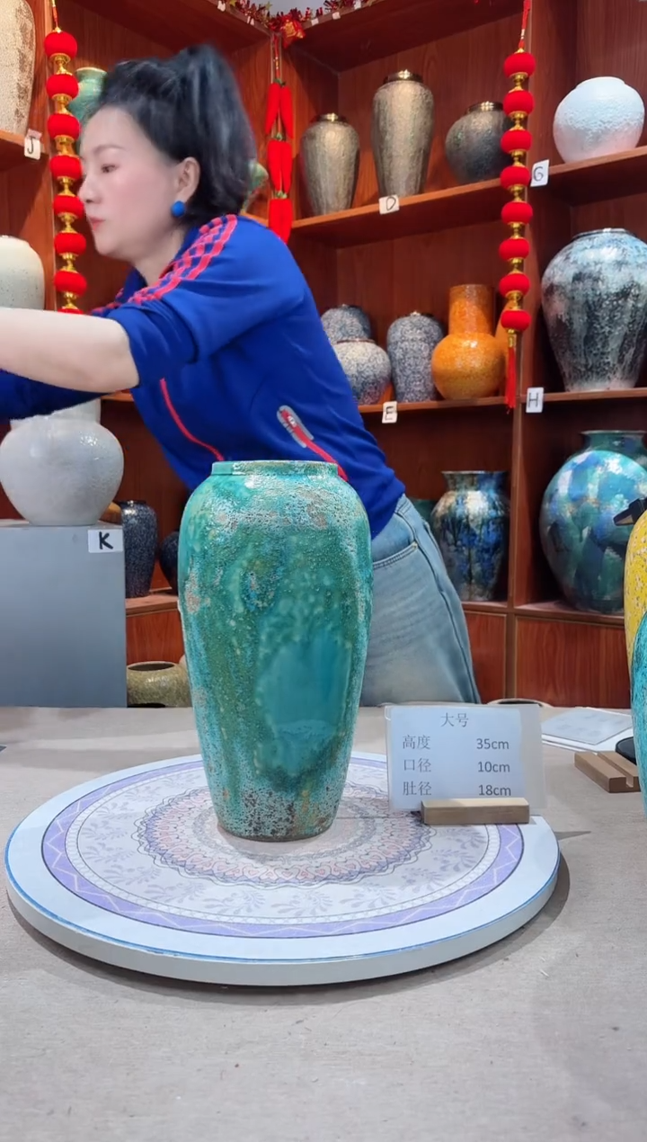 【闪购商品】瓶陶瓷花瓶 无花 草原绿大号