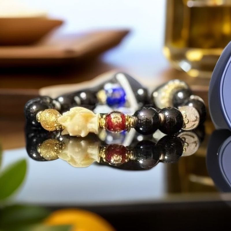 琉璃琉璃手链 琉璃黑金九尾狐单圈482【无礼盒】