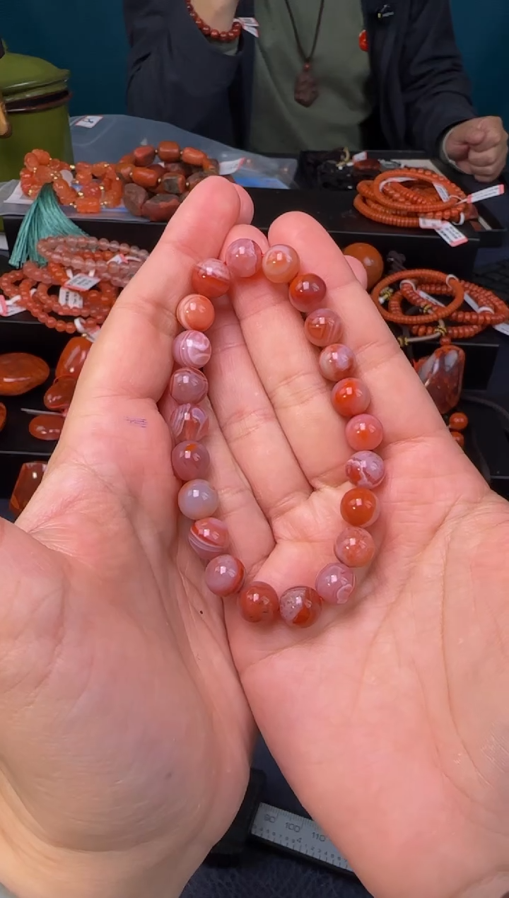 【闪购商品】南红玛瑙手串未镶嵌原矿无优化老型单圈9mm多样性发一