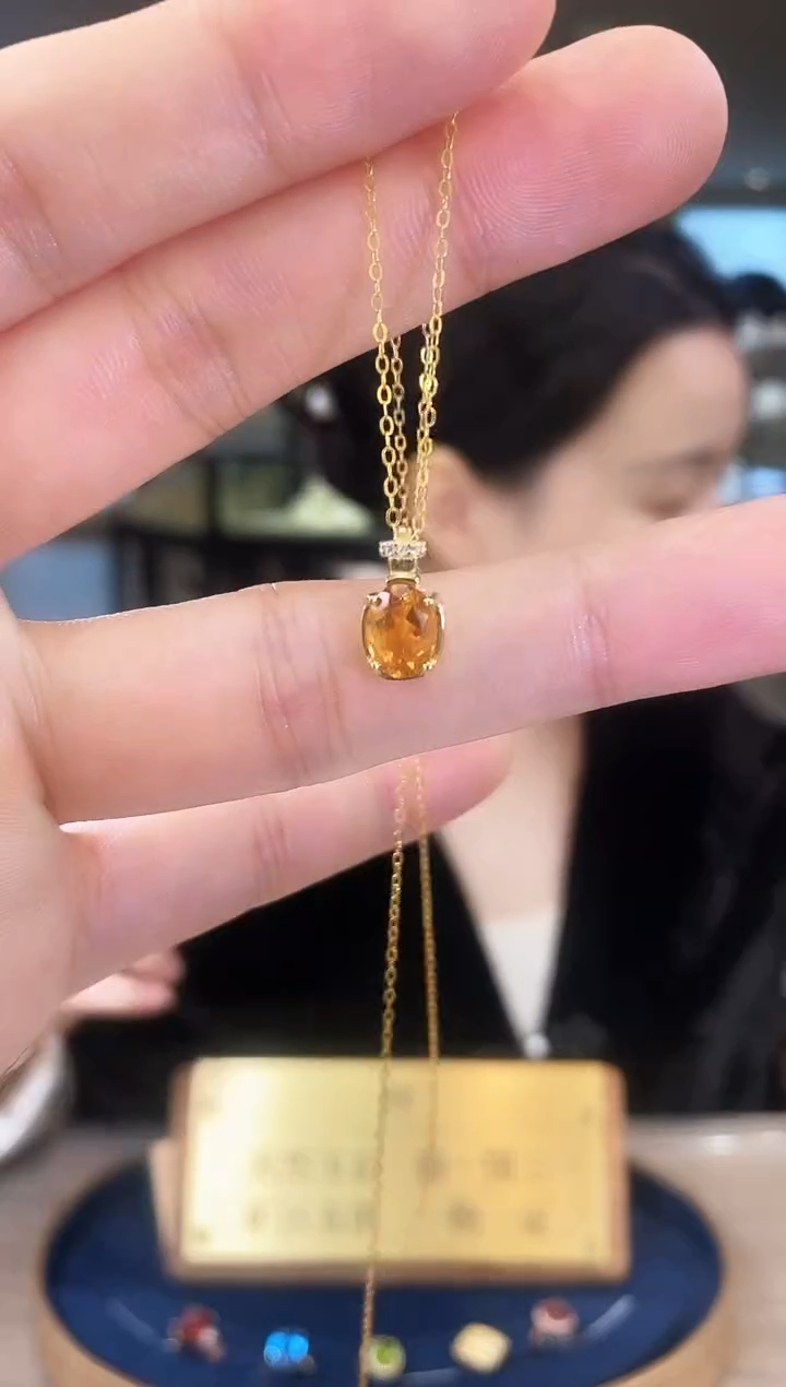 【闪购商品】水晶项链银S925镶嵌09天然宝石