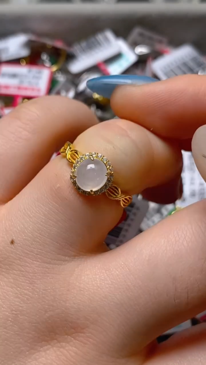 银S925镶嵌戒指翡翠百内无证书