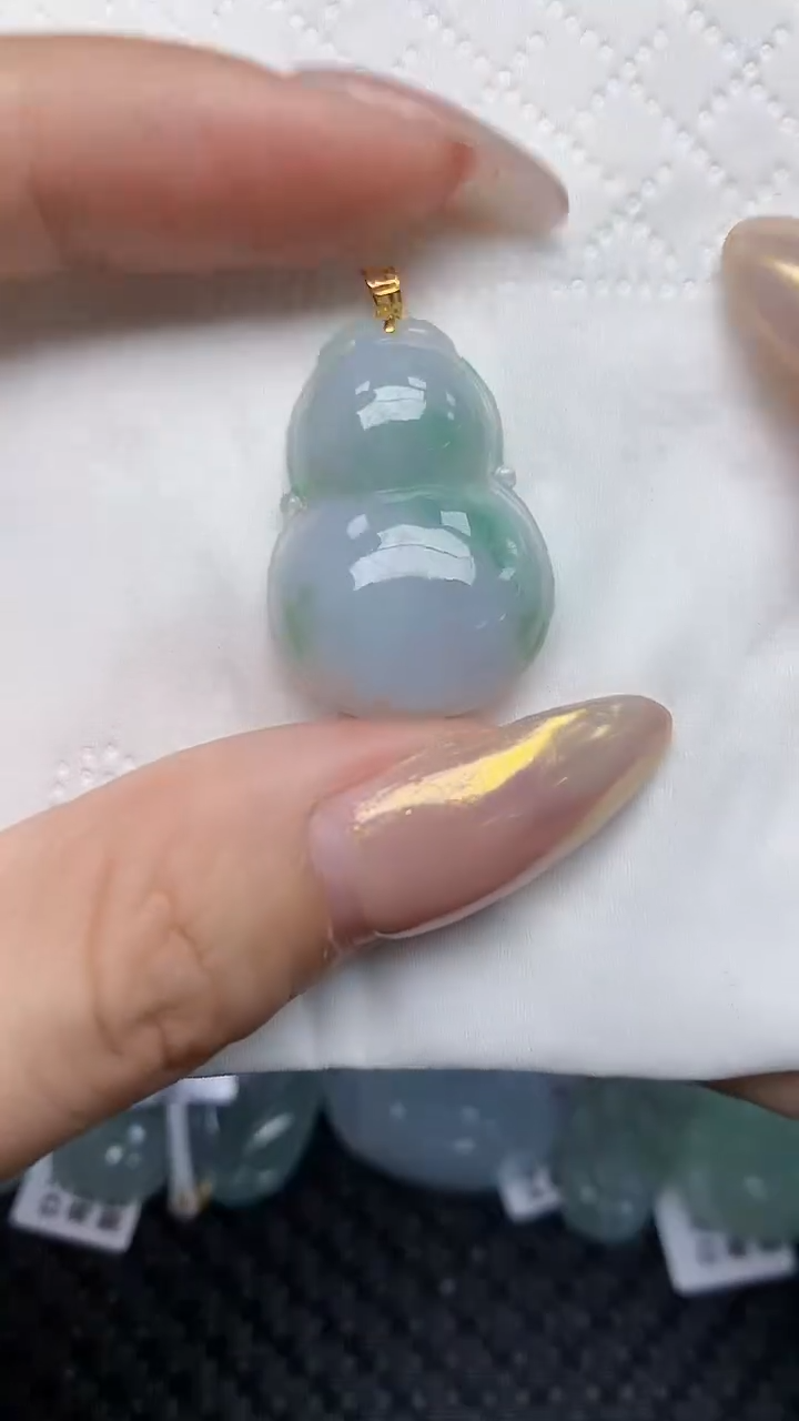 【闪购商品】翡翠18K金镶嵌颈饰天然翡翠A货