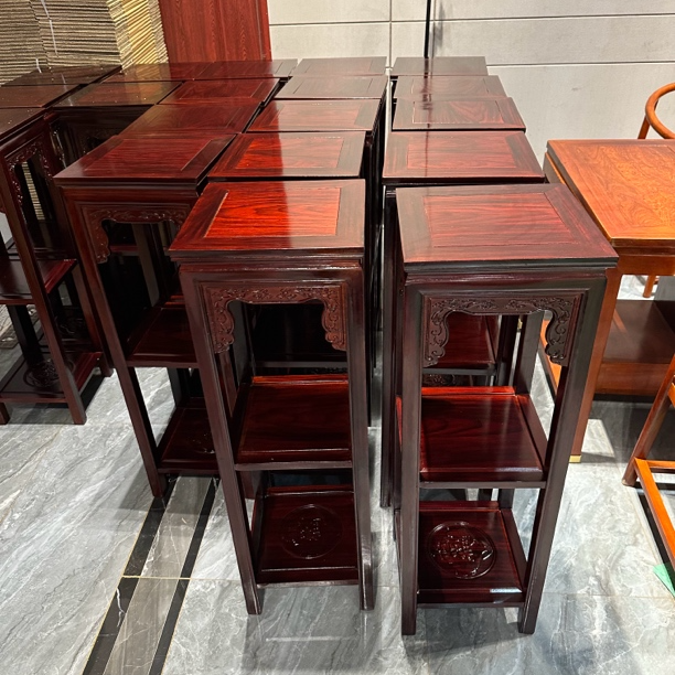 黑酸枝花架 32*32*98 三层置物架