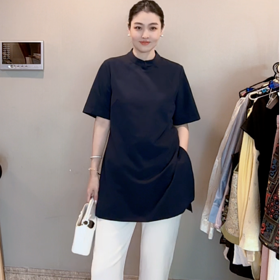 FL 3132｛民国大小姐｝新中式正肩收腰显瘦时尚中长款新款上衣