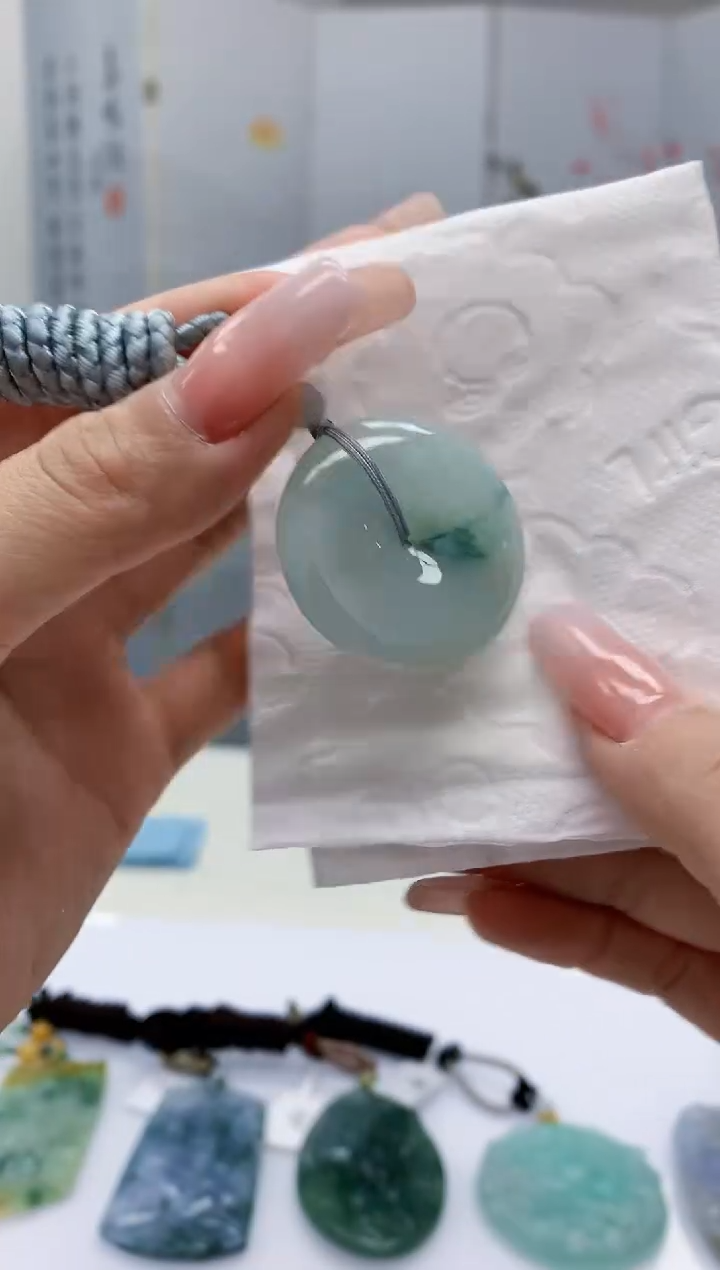 【闪购商品】定制翡翠未镶嵌1502lr-毛货挂件76