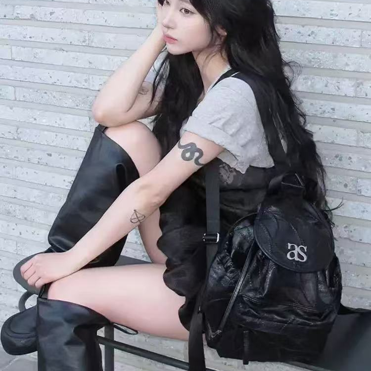 Oni韩国as双肩包小众设计2025新款时尚街头休闲百搭大容量背包潮