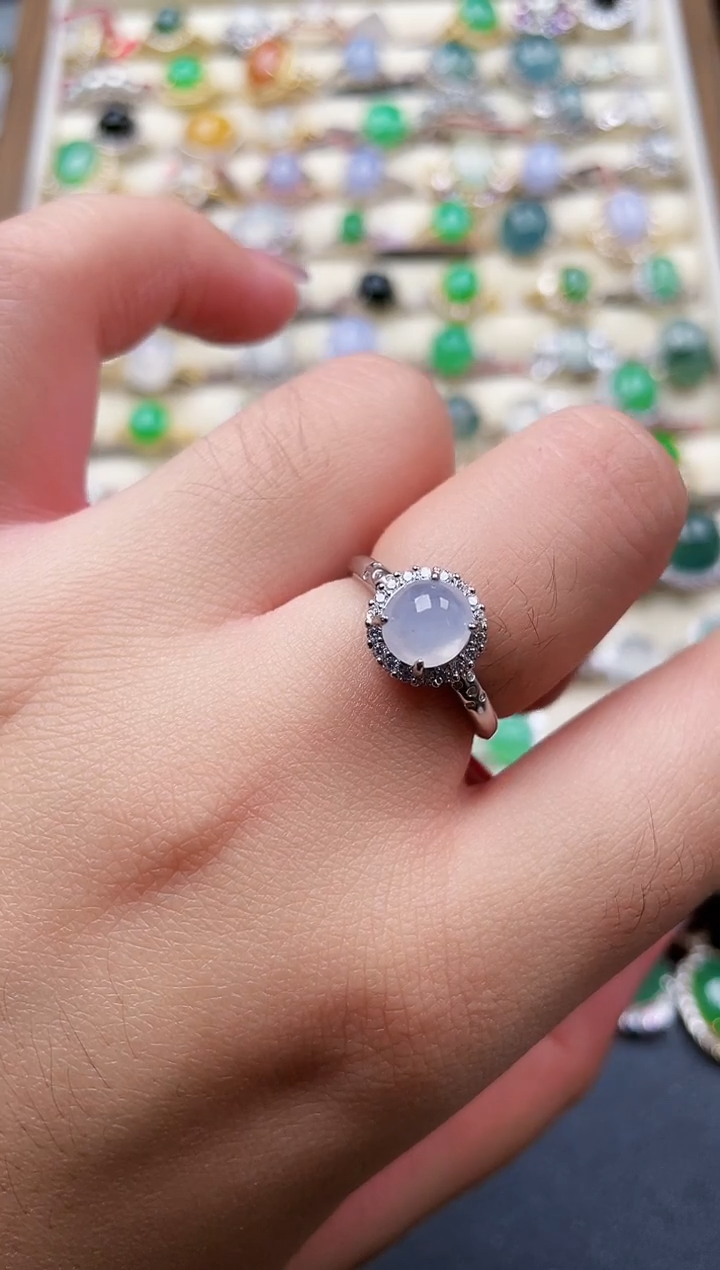 银S925镶嵌戒指翡翠200