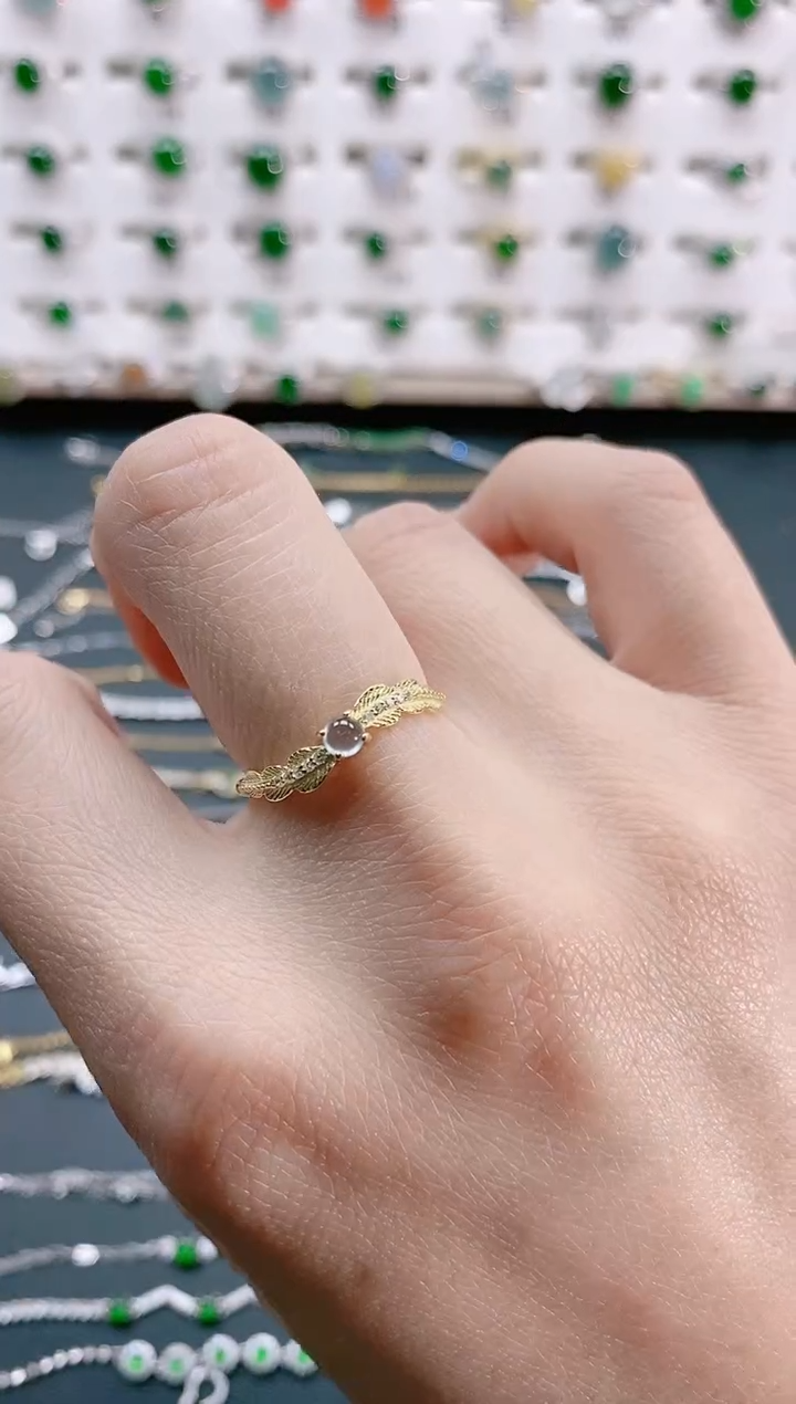 【闪购商品】翡翠戒指银S925镶嵌天然翡翠