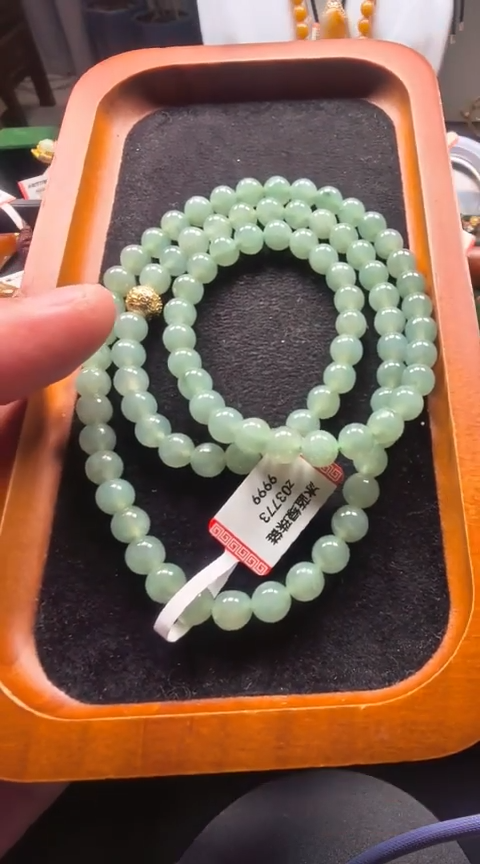 项链未镶嵌翡翠z03773-冰胶珠链