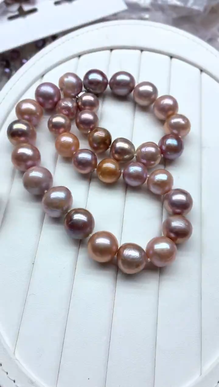 项链银S925镶嵌淡水珍珠非无暇