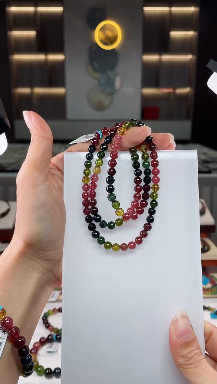 【闪购商品】碧玺三圈手串未镶嵌（多样性发一条）Q