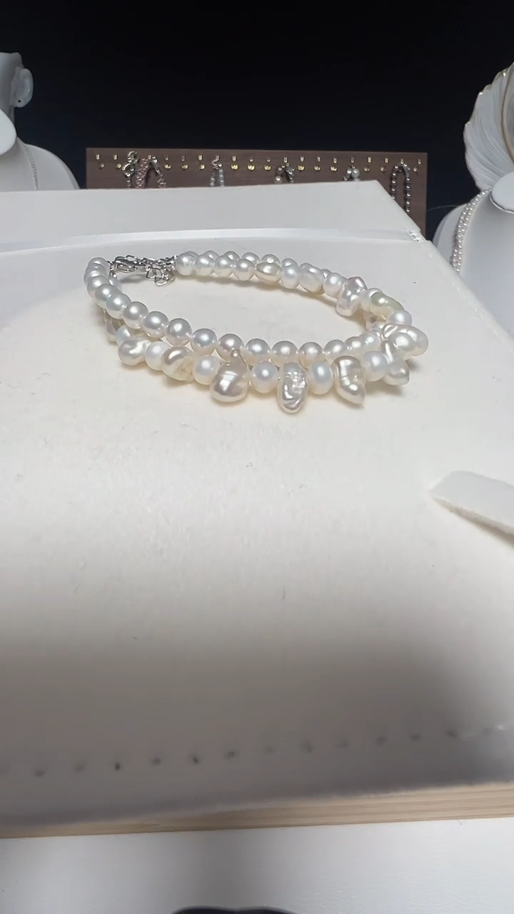 钛钢手绳淡水珍珠永丽珍珠严选