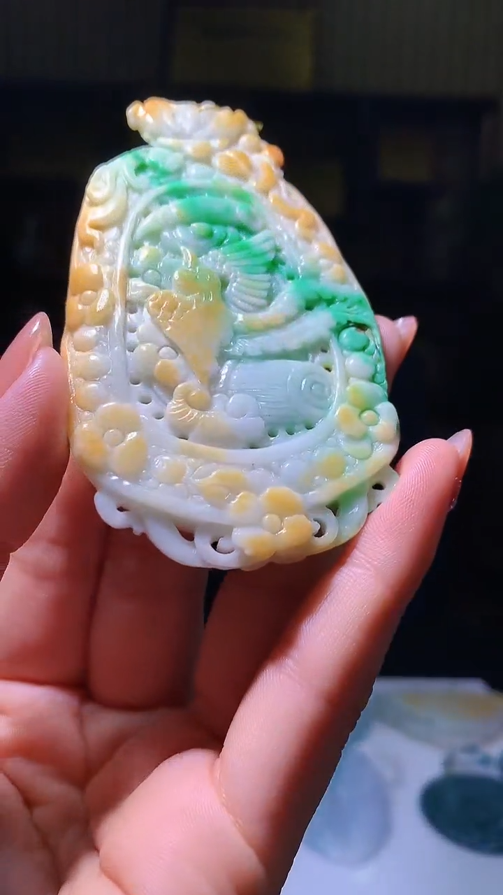 【闪购商品】定制翡翠未镶嵌1031hm-毛货挂件45